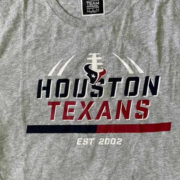 NWT Men's NFL Team Apparel Houston Texans US Size LARGE Gray Short Sleeve Shirt - Picture 4 of 6